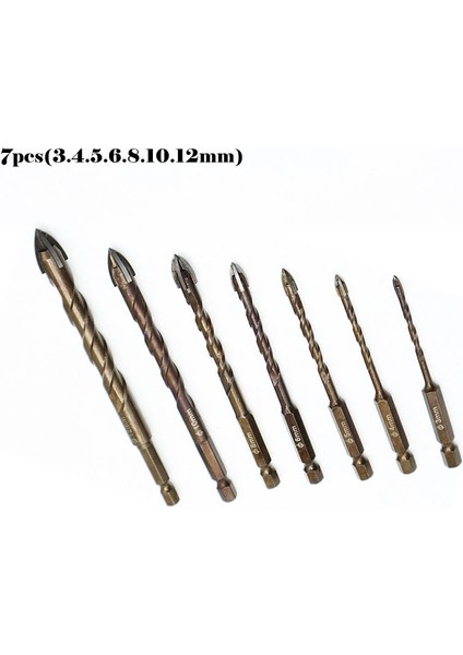 7mm Cam Matkap Uçları Justınlau 3-12MM Çapraz Hex Kiremit Matkap Uçları Cam Seramik Beton Delik Açıcı Tuğla Sert Alaşım Üçgen Bit Araç Kiti Için Set (Yurt Dışından) fırsatları