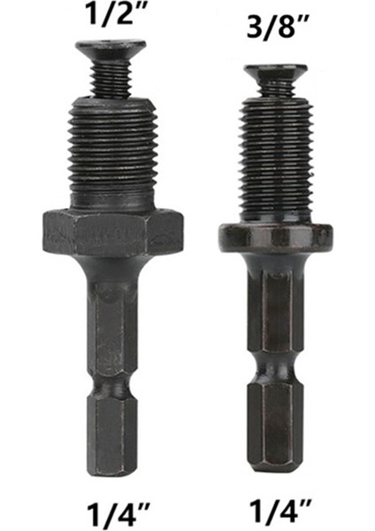 2 Adet Set Matkap Chuck Adaptörü 1/4 "hex Shank Adaptörü 1/2" 3/8 "erkek Konu Elektrikli Matkap Uçları Collet Hızlı Değişim Dönüştürücü (Yurt Dışından)