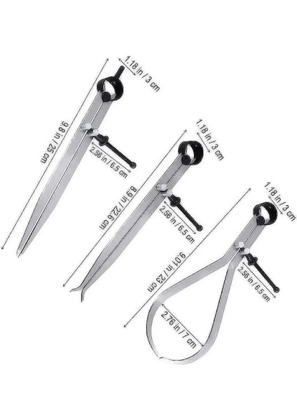 4 Inç 3 Adet 3 Adet 4/6/8 Inç Bahar Iç Dış Bölücü Kaliper Seti Ölçüleri 8 Inç Makinist Araçları (Yurt Dışından)