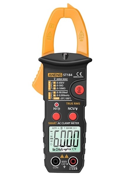 Sarı Dijital Kelepçe Multimetre 6000 Sayım Dc Ac Direnç Kapasite Diyot Test Cihazı (Yurt Dışından)