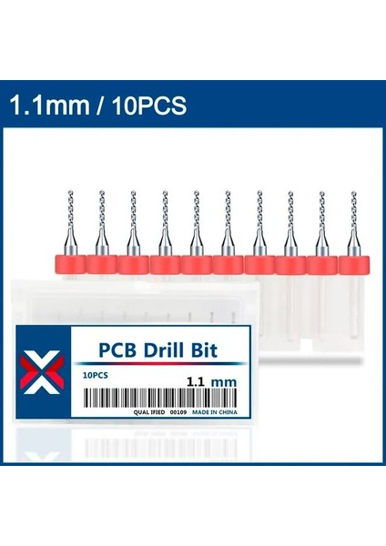 10 Adet 1.1mm Xcan 10 Adet 1.1mm-2.0mm Ithalat Karbür Pcb Matkap Uçları Baskı Devre Mini Cnc Delme Ucu Seti (Yurt Dışından)