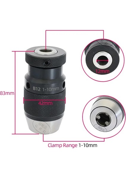 B12 (1-10MM) B10 B12 B16 B18 B22 Matkap Chuck Delme Makinesi Konik Matkap Chuck Güç Jt6 Otomatik Matkap Pens Kendinden Sıkmalı Anahtarsız Matkap Chuck (Yurt Dışından)