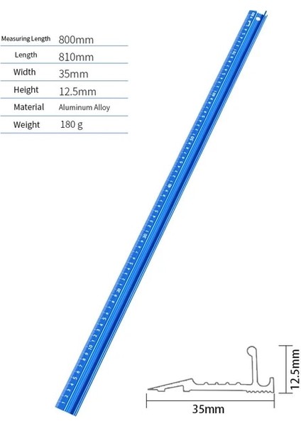 80 cm 30 CM-100 cm Alüminyum Alaşımlı Koruyucu Cetvel Yüksek Hassasiyetli Kaymaz Kalınlaşmış Çelik Cetvel Ölçme Mühendisleri Çizim Aracı (Yurt Dışından)