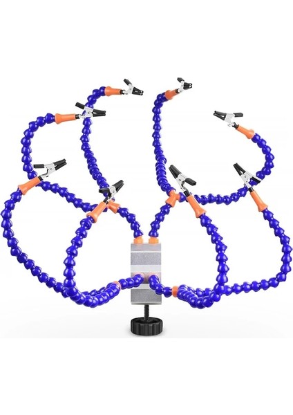 Gümüş Y8BE-SY Toolour Çoklu Lehimleme Istasyonu Üçüncü El Standına Yardımcı 8pcs Esnek Kollar Pcb Kaynak Onarım Aracı Için Masa Kelepçe Tutucu (Yurt Dışından)