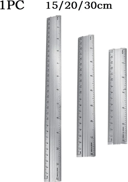 30CM 1 Adet 15/20/30CM Cetvel Alüminyum Alaşımlı Düz Cetveller Koruyucu Ölçekli Ölçü Çizim Aracı Okul Ofis Için (Yurt Dışından)