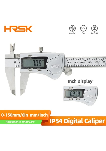 Kutu IP54 Kumpas IP54 Dijital Kumpas Ölçer Paslanmaz Çelik Elektronik Metal Cetvel Sürmeli Kumpaslar Mikrometre Pakometre Derinlik Ölçme Aletleri (Yurt Dışından)