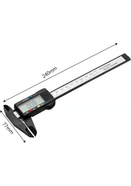BLACK0-150MM 150MM Elektronik Dijital Kumpas Karbon Fiber Kadran Sürmeli Kumpas Ölçer Mikrometre Ölçme Aracı Dijital Cetvel 0.1mm (Yurt Dışından)