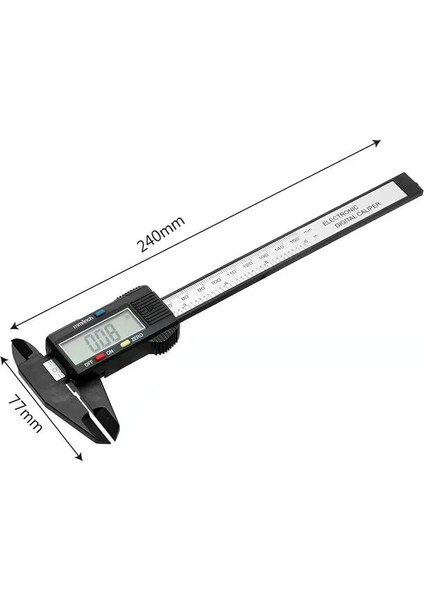 BLACK0-150MM 150MM Elektronik Dijital Kumpas Karbon Fiber Kadran Sürmeli Kumpas Ölçer Mikrometre Ölçme Aracı Dijital Cetvel 0.1mm (Yurt Dışından)