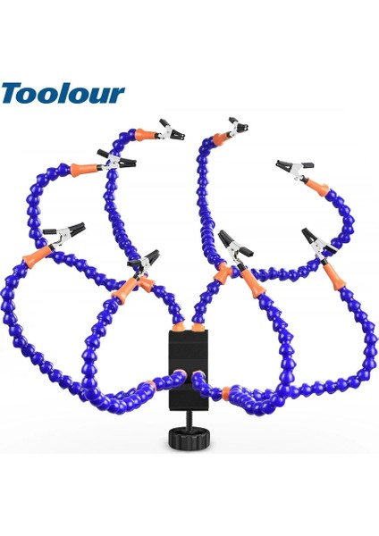 Gümüş Y8BE-SY Toolour Çoklu Lehimleme Istasyonu Üçüncü El Standına Yardımcı 8pcs Esnek Kollar Pcb Kaynak Onarım Aracı Için Masa Kelepçe Tutucu (Yurt Dışından)