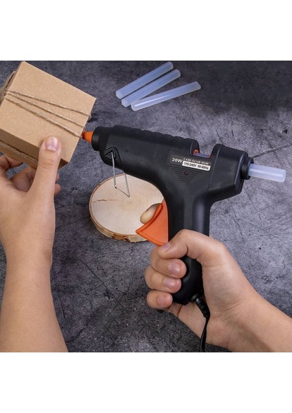1 Adet 20W Ab Siyah 20W Sıcak Tutkal Tabancası Mini Ev Dıy Endüstriyel Silahlar Isı Sıcaklığı Termo Elektrikli Tamir Aracı Kullanımı 7mm Tutkal Çubukları (Yurt Dışından) modelleri