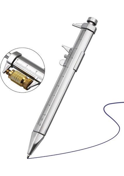 Mavi Çizgi Yeni 0-100 Kumpas Kalem Sürmeli Kaliper Rulo Tükenmez 1.0mm Plastik Öğrenci Kırtasiye Kumpas Kalem Percision Ölçme Aletleri (Yurt Dışından)