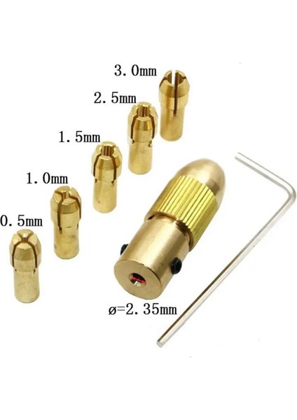 4.05MM Set 7 Adet 0.5-3mm Mini Matkap Aynaları Mikro Pens Pirinç W/anahtarı Adaptörü Ev Elektrik Aksesuarları Güç Döner Alet Acc (Yurt Dışından)