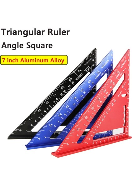 7 Inç Kırmızı 7/12 Inç Hız Kare Metrik Alüminyum Alaşımlı Üçgen Cetvel Kareler Ölçme Aracı Metrik Açı Iletki Ağaç Işleme Aletleri (Yurt Dışından) fırsatları