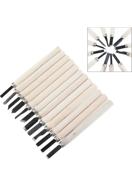 12 Adet/takım Profesyonel Ahşap Oyma Keski Alet Seti/ağaç Işleme Oyma Aletleri/gravür Kesici Set (Yurt Dışından)