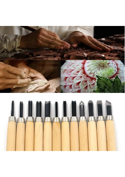 12 Adet/takım Profesyonel Ahşap Oyma Keski Alet Seti/ağaç Işleme Oyma Aletleri/gravür Kesici Set (Yurt Dışından)