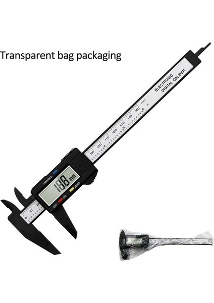 Siyah Opp Torba ile Karbon Fiber Sürmeli Kumpaslar 0-150MM Doğruluk 0.1 Elektronik Dijital Kumpas Plastik Ölçer Mikrometre Cetvel Ölçme Aletleri (Yurt Dışından)