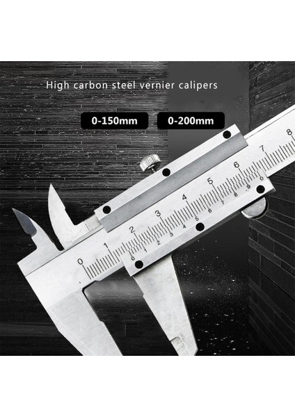 0-200MM 0-200MM Karbon Çelik Kumpas Mikrometre Sürmeli Kumpas Ölçü Kalibre Ölçer Milimetre Inç Ölçüm Cihazı Aracı 150MM (Yurt Dışından) fırsatları