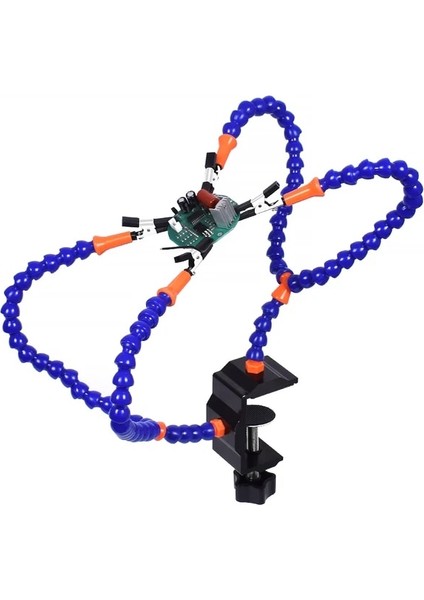 Siyah N-Y4-Be9 Toolour Çoklu Lehimleme Istasyonu Üçüncü El Standına Yardımcı 8pcs Esnek Kollar Masa Kelepçe Tutucu Pcb Kaynak Onarım Aracı Için (Yurt Dışından)