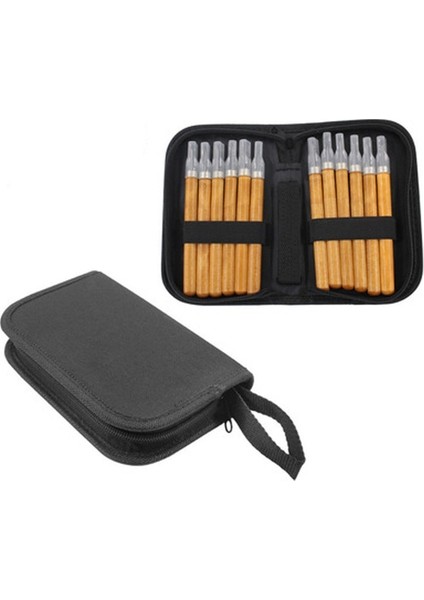 Çanta ile 12 Adet Ahşap Oyma Keski Bıçak El Aleti Seti Temel Detaylı Oyma Ağaç Işçileri Gouges Ağaç Işleme Araçları Gravür Sondaj (Yurt Dışından)