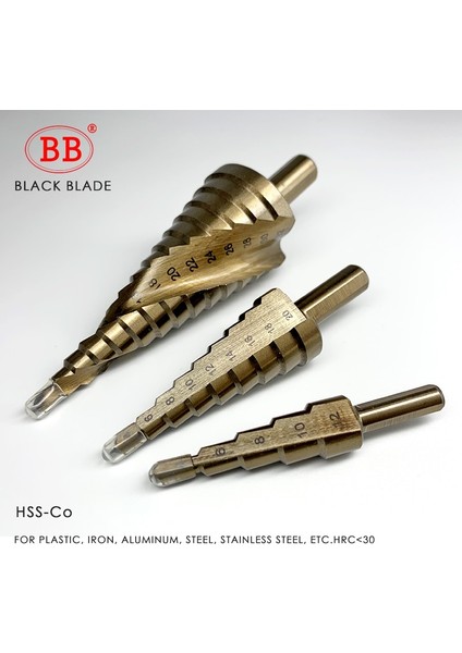Hss-Co 4MM--12MM 5 Adım Spiral Flüt Bb Adım Matkap Ucu Hss 4-12 4-20 4-32 Titanyum Kaplamalı Kobalt Koni Spiral Düz Flüt Çelik Ahşap Metal Delik 1 Adet (Yurt Dışından)