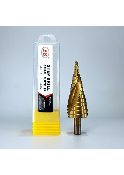 Hss-Co 4MM--12MM 5 Adım Spiral Flüt Bb Adım Matkap Ucu Hss 4-12 4-20 4-32 Titanyum Kaplamalı Kobalt Koni Spiral Düz Flüt Çelik Ahşap Metal Delik 1 Adet (Yurt Dışından)