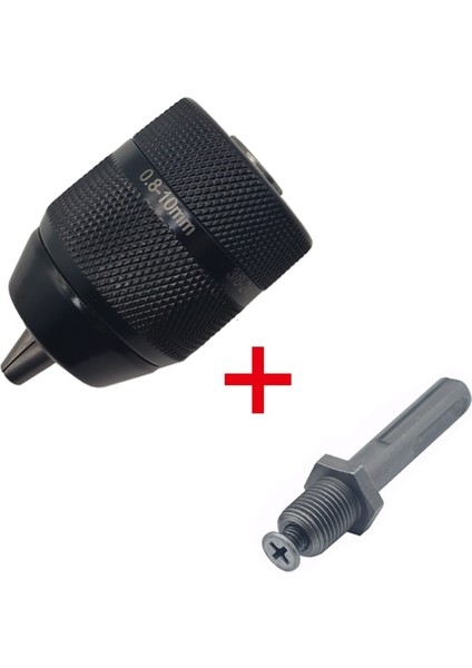Ayna ve Sds Plus Anahtarsız 0.8-10MM 3 Çeneli 3/8-24UNF Matkap Chuck Hızlı Değiştirme Adaptörü Sds-Plus Şaft 1/4" Altıgen Kare Fit Döner Darbeli/darbeli Matkap (Yurt Dışından)