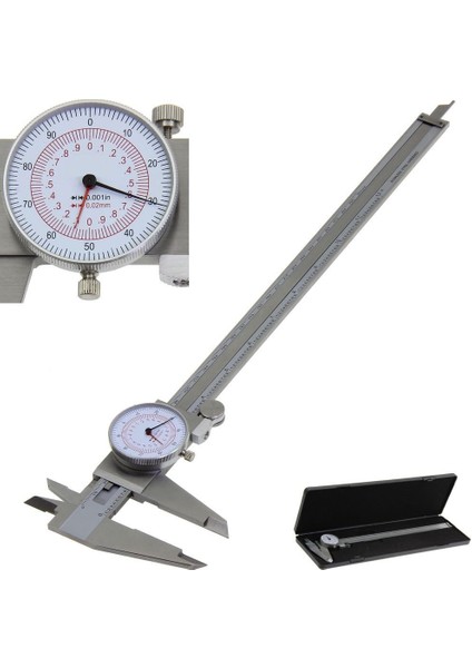 0-200MM 8 Inç Kadranlı Kumpas 6 "8" 12" / 150 200 300MM Metrik/ınç Standart mm Çift El Okuma Ölçeği Kadran Kalınlık Ölçer ile Sürmeli Kumpas (Yurt Dışından) modelleri