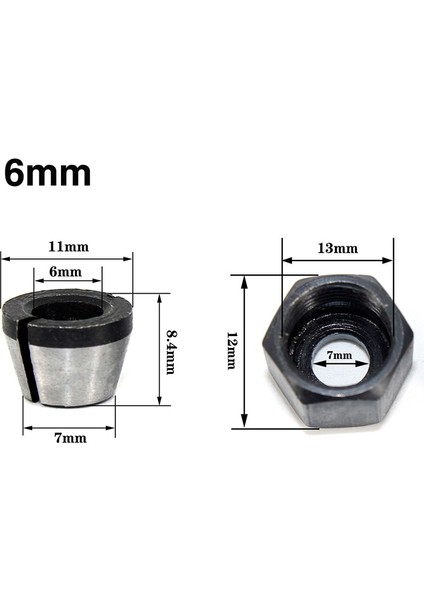 8mm 1 Adet/3 Adet 6MM/6.35MM/8MM Collet Chuck Adaptörü Gravür Kırpma Makinesi Elektrikli Yönlendirici Bit (Yurt Dışından)