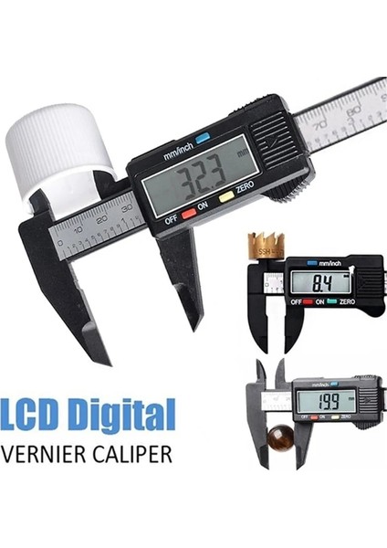 Siyah 150MM 6 Inç Elektronik LCD Dijital Sürmeli Kumpas Mikrometre Ölçer Dijital Kumpas Çapı Ölçme Aracı Dijital Cetvel (Yurt Dışından)