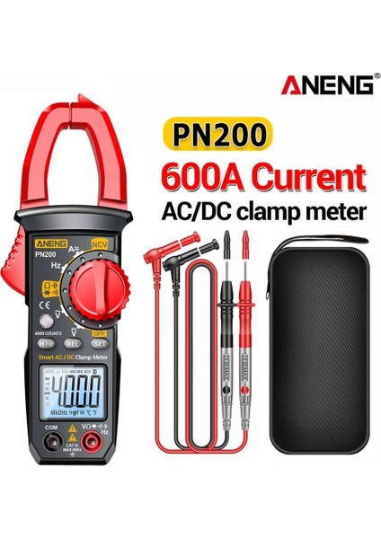 PN200 Pro Aneng PN200 Dijital Pens Metre Dc/ac 600A Akım 4000 Sayım Multimetre Ampermetre Gerilim Test Cihazı Araba Hz Kapasite Ncv Ohm Testi (Yurt Dışından) fiyatları