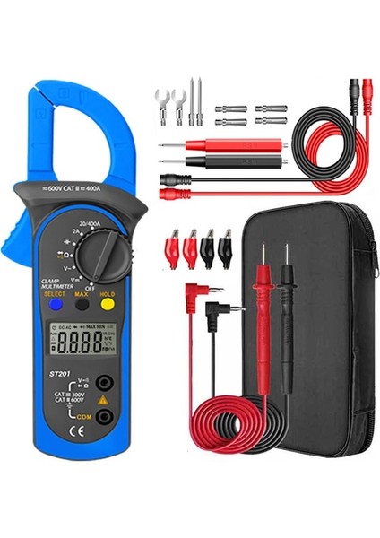 ST201 Mavi Pro Amıtou ST201 Dijital Pens Metre Multimetre Direnç Ohm Transistör Test Cihazları Ac/dc Voltmetre Akım Test Cihazı Elektrikçi Için (Yurt Dışından)