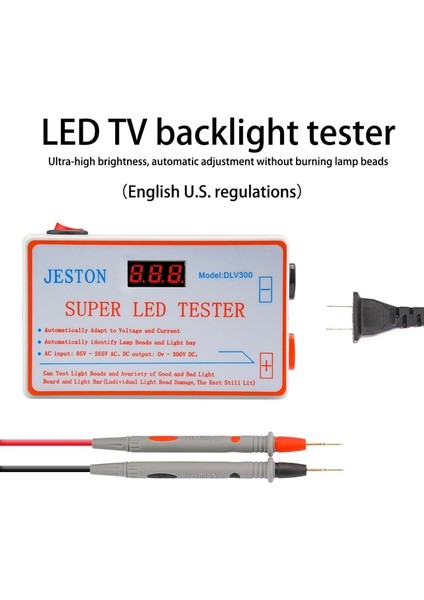 Abd Plug LED Lamba Tv Arkaplan Işığı Test Cihazı Çok Amaçlı LED Şeritler Boncuk Test Aracı LED Işık Arka Işık Test Cihazı Için Ölçüm Aletleri (Yurt Dışından)