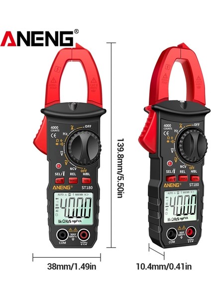Kırmızı Dijital Pens Metre Otomatik Sayma Ac ve Dc Gerilim Evrensel Metre Gerilim Test Cihazı LED Buzzer Alarm Algılama Aleti (Yurt Dışından)
