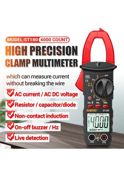 Kırmızı Dijital Pens Metre Otomatik Sayma Ac ve Dc Gerilim Evrensel Metre Gerilim Test Cihazı LED Buzzer Alarm Algılama Aleti (Yurt Dışından)
