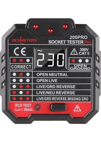 ST01 Ab Fişi Dijital Soket Test Cihazı Pro Ab Fişi Gerilimi Gfcı Rcd Prizler Çıkışı Elektrik Devre Frenleyici Bulucu Test Topraklama Sıfır Ingiltere Au Abd (Yurt Dışından) modelleri