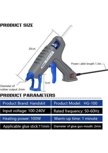 Kırmızı Abd Plug 110V 100W Sıcak Tutkal Tabancası Seti 11 mm Tutkal Çubukları 2mm Bakır Meme Pense Cımbız Seti Ev Dıy Termal Tutkal Tabancası Tamir Araçları (Yurt Dışından)