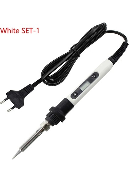 Beyaz Set-1 220V Ab Tak Dijital Ekran 80W Elektrikli Havya Ayarlanabilir Sıcaklık 220V 110V Havya Kafa Kaynak Onarım Aracı (Yurt Dışından)