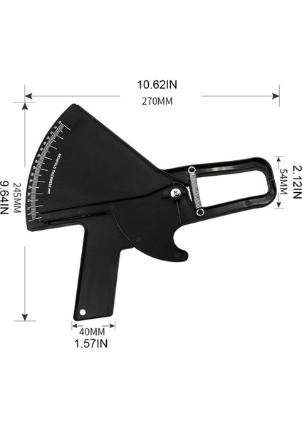 Siyah G5AB Hassas Deri Kıvrım Kaliper Kolay Güvenilir Araç Uygulanabilir Vücut Yağını Izleme Deri Kıvrım Kalınlığında 80 Mm'ye Kadar Ölçer (Yurt Dışından) indirimleri