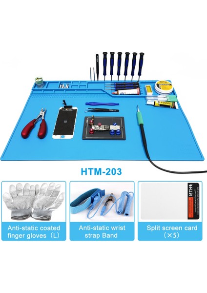 HTM-201 Mavı Esd Kaynak Mat Manyetik Isı Yalıtımlı Çalışma Pedi Silikon Lehimleme Mat Lehimleme Iş Istasyonu Pedi Telefon Kaynak (Yurt Dışından)