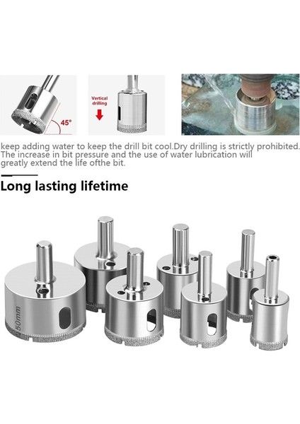No.7 18 Adet Set Cmcp 10/15/18/28 Adet Elmas Kaplı Matkap Ucu Seti Kiremit Mermer Cam Seramik Elektrikli El Aletleri Için Delik Testere Delme Uçları 3MM-60MM (Yurt Dışından)