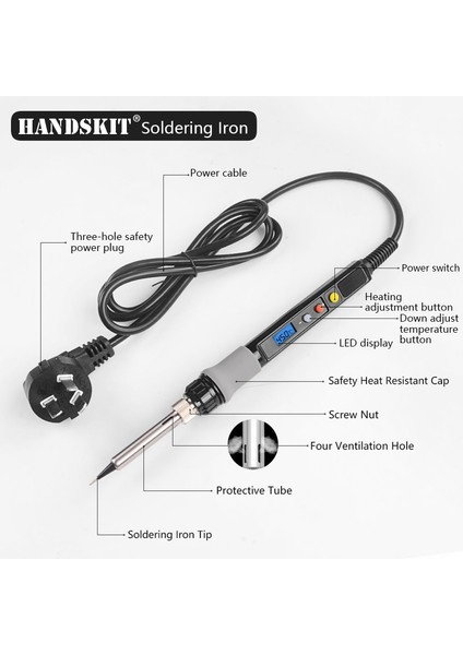 80W Kiti Ab 220V 60W/80W/90W Elektrikli Havya Multimetre Sıcaklık Sökme Pompası Kaynak Aracı ile 5 Adet Lehimleme Ipuçları Aracı (Yurt Dışından)