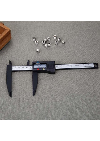 H 150MM 6 Inç LCD Dijital Cetvel Elektronik Karbon Fiber Sürmeli Kumpas Ölçer Mikrometre Ölçme Aracı Enstrüman (Yurt Dışından)