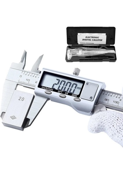 Gümüş Dijital Metal Kumpas 6 INCH150MM Paslanmaz Çelik Sürmeli Kumpaslar Elektronik Mikrometre Ölçme Aracı Derinlik Ölçer Enstrüman (Yurt Dışından) fırsatları
