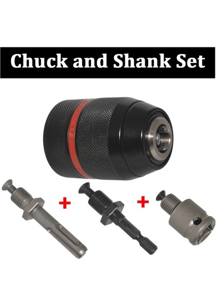 Chuck ve Shank Seti Metal Ağır 1/2-20UNF 1.5 ~ 13MM Anahtarsız Matkap Chuck Hex Shank/sds/soket Kare Dişi Adaptör Donanım Aracı Matkap Chuck (Yurt Dışından)