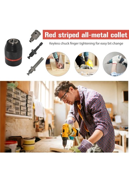 Chuck ve Shank Seti Metal Ağır 1/2-20UNF 1.5 ~ 13MM Anahtarsız Matkap Chuck Hex Shank/sds/soket Kare Dişi Adaptör Donanım Aracı Matkap Chuck (Yurt Dışından) fırsatları