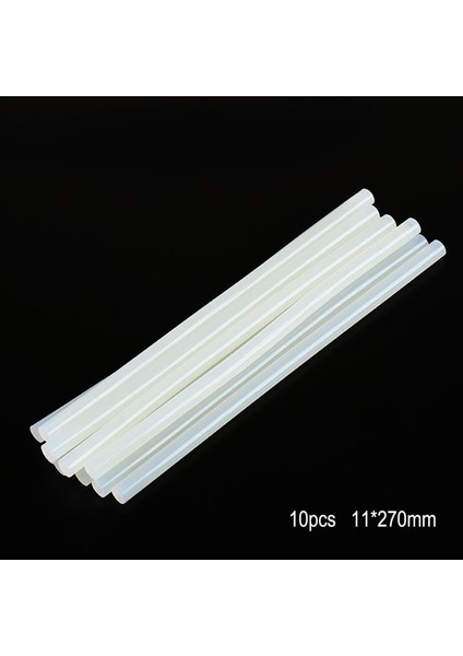 10 Adet 11X270MM 10 Adet Sıcakta Eriyen Tutkal Çubuğu 11*270MM Beyaz Şeffaf Şerit Süper Güçlü Yapışkan Tutkal Tabancası Zanaat (Yurt Dışından)