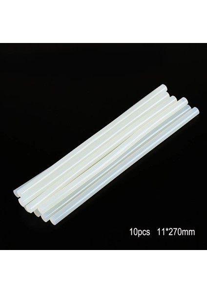 10 Adet 11X270MM 10 Adet Sıcakta Eriyen Tutkal Çubuğu 11*270MM Beyaz Şeffaf Şerit Süper Güçlü Yapışkan Tutkal Tabancası Zanaat (Yurt Dışından)