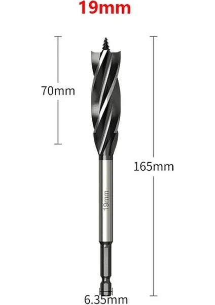 19MM 12-35MM Ağaç Işleme Büküm Matkap Ucu Seti Uzun Dört Yuvalı 6.35MM Shank Karbür Matkap Ucu Delik Testere Kapı Kilidi Ahşap Planya Araçları (Yurt Dışından)