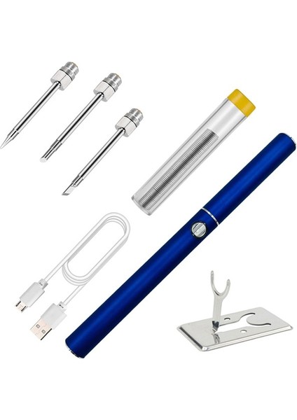 Mavi Tip-Bck Kablosuz Havya Şarj Edilebilir Havya 6 Saniye Kalay USB Havya 510 Arayüzü Havya Ucu (Yurt Dışından)