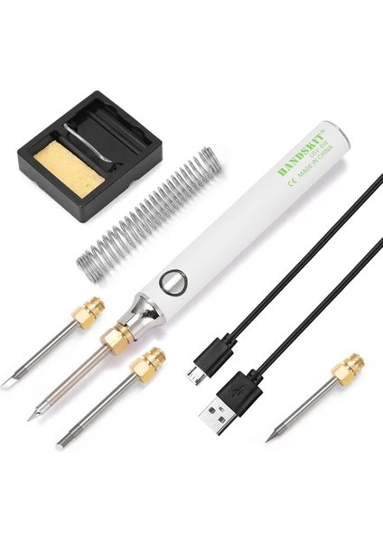 4 Ipucu Tipi Ayarlanabilir Sıcaklık USB Elektrikli Havya 5V 8W Şarjlı Lehim Kaynak Isıtıcı Kalay Tel Onarım Aracı 3 Uçlu (Yurt Dışından)
